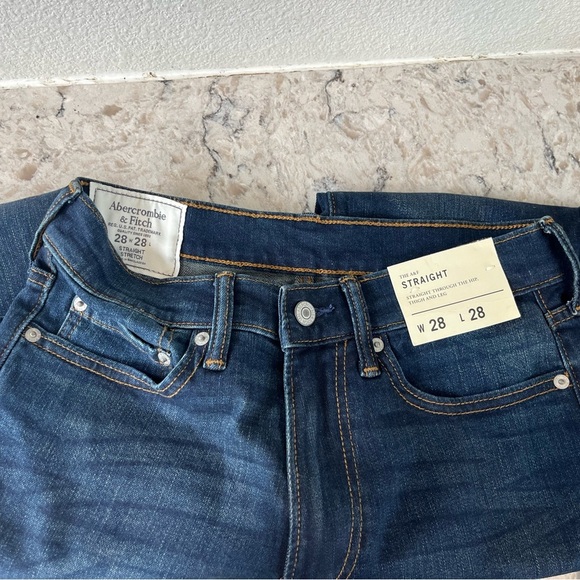 Abercrombie & Fitch Blue Straight Jeans Classic Style - Picture 3 of 4